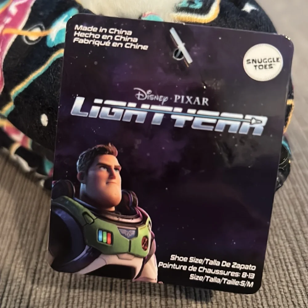 Disney Pixar Lightyear Toddler Cozy Slipper sock Grippers S/M NEW